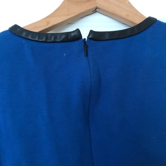 Leather detail block color dress - Picture 4 of 6